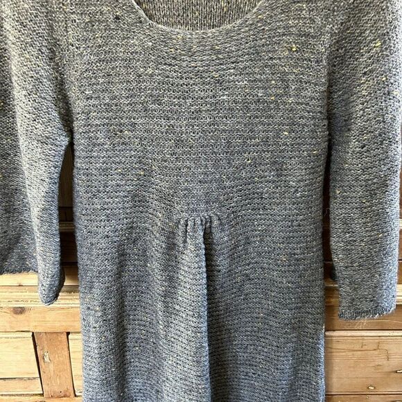 Max Studio Medium Dress Gray Knit Round Neck 3/4 Sleeve Flared Knee Length - Picture 6 of 9